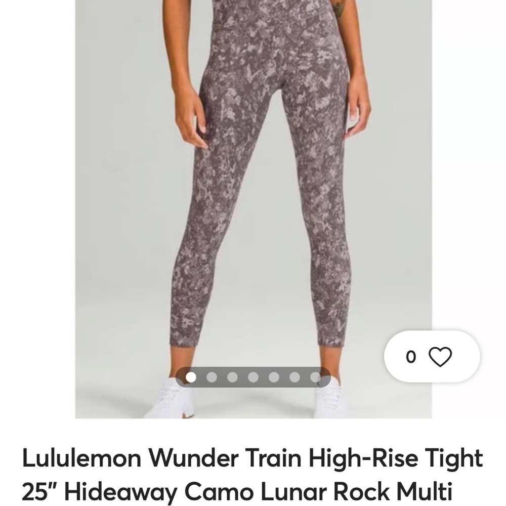 Lululemon Wunder Train High Rise Tight 25”- Hideaway Camo Lunar Rock Multi